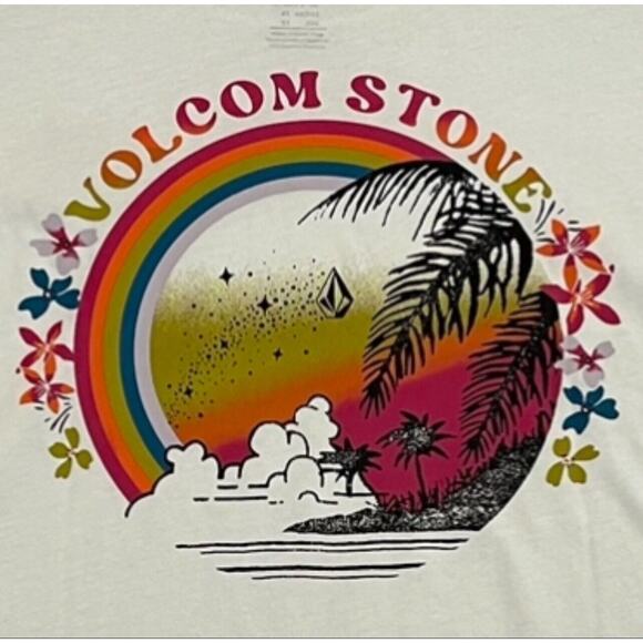 Volcom Werkin Doubles T Shirt Girls Size M Star White Long Sleeve Tee NEW - Picture 5 of 9